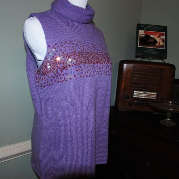 New Vintage Jane Seymour Sequined Sweater - Picture 3 of 5